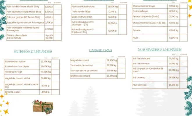 Flyer Fêtes de fin d'année 2025 , Vallesvilles, Ferme Le Clavel