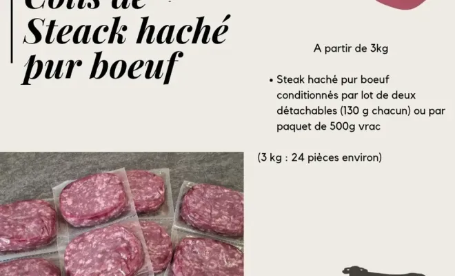 Retour des vacances : réservez vos colis de veau et de steak hachés, Vallesvilles, Ferme Le Clavel